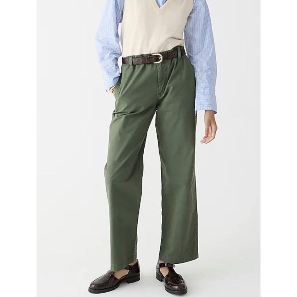 J Crew Re-Imagined Chino Pants Size 31 Olive Green 100% Cotton Straight Leg NWT